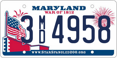 MD license plate 3MD4958