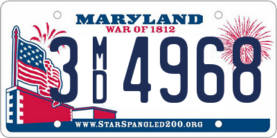 MD license plate 3MD4968