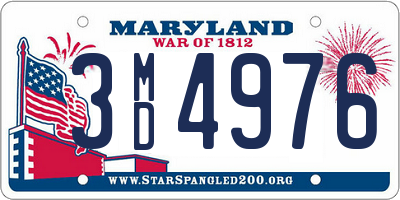 MD license plate 3MD4976