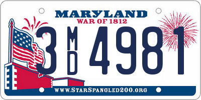 MD license plate 3MD4981