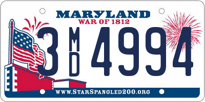 MD license plate 3MD4994