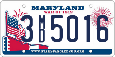 MD license plate 3MD5016