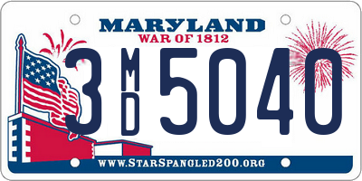 MD license plate 3MD5040