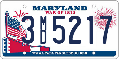 MD license plate 3MD5217