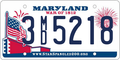MD license plate 3MD5218