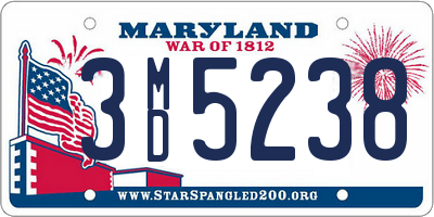 MD license plate 3MD5238