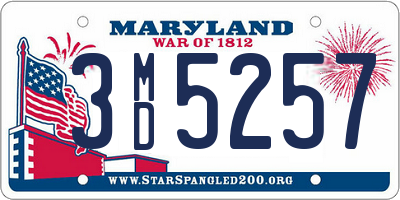 MD license plate 3MD5257