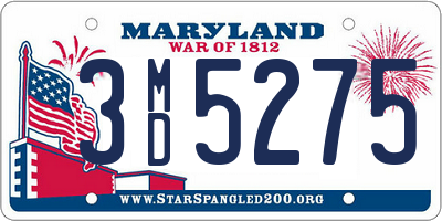 MD license plate 3MD5275