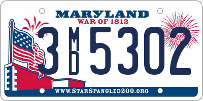 MD license plate 3MD5302