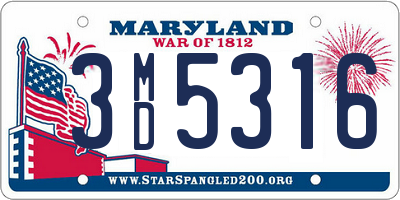 MD license plate 3MD5316
