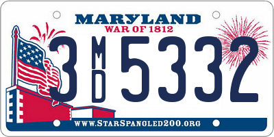 MD license plate 3MD5332