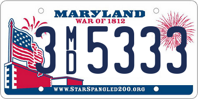 MD license plate 3MD5333