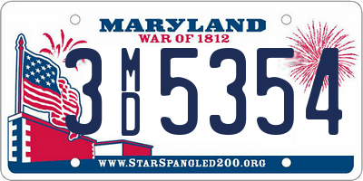 MD license plate 3MD5354