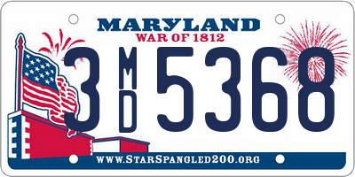 MD license plate 3MD5368