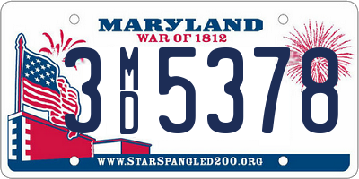 MD license plate 3MD5378