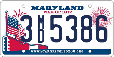 MD license plate 3MD5386
