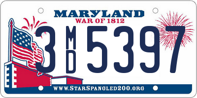 MD license plate 3MD5397