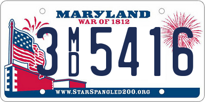 MD license plate 3MD5416
