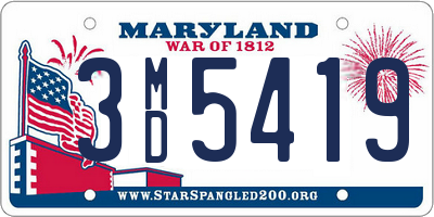 MD license plate 3MD5419