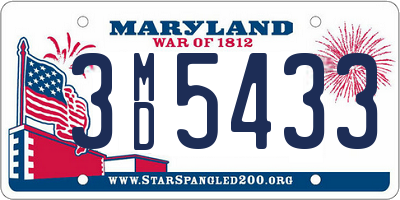 MD license plate 3MD5433