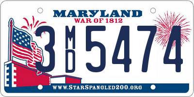 MD license plate 3MD5474