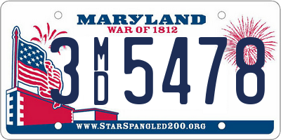 MD license plate 3MD5478