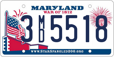 MD license plate 3MD5518
