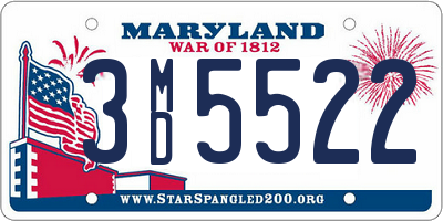 MD license plate 3MD5522