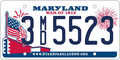 MD license plate 3MD5523