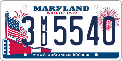 MD license plate 3MD5540