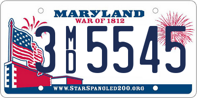 MD license plate 3MD5545