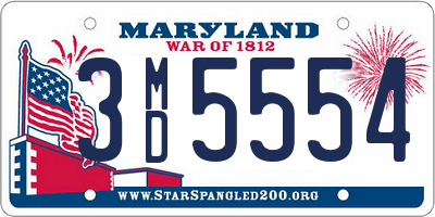 MD license plate 3MD5554