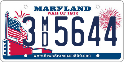 MD license plate 3MD5644