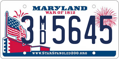 MD license plate 3MD5645