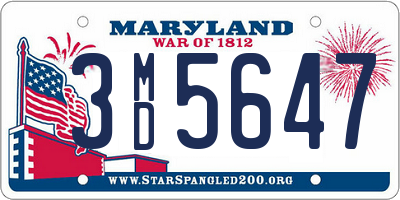 MD license plate 3MD5647