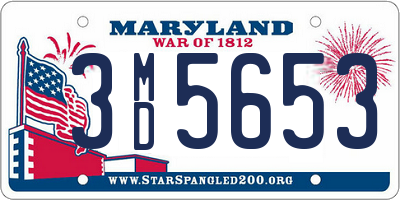 MD license plate 3MD5653