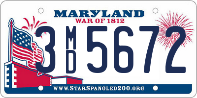 MD license plate 3MD5672
