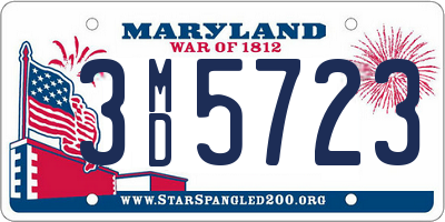 MD license plate 3MD5723