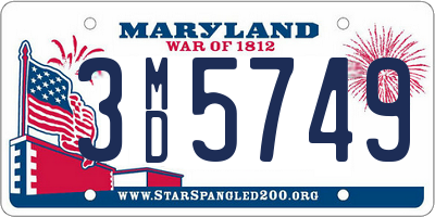 MD license plate 3MD5749