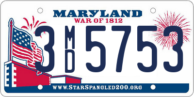 MD license plate 3MD5753