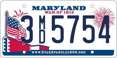 MD license plate 3MD5754