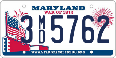 MD license plate 3MD5762