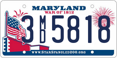 MD license plate 3MD5818