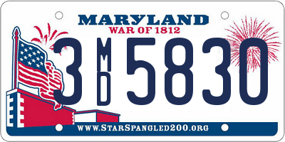 MD license plate 3MD5830