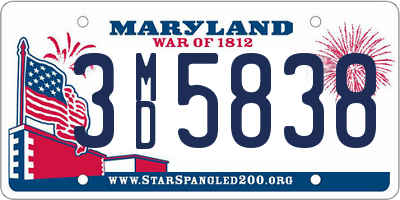 MD license plate 3MD5838