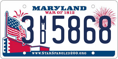 MD license plate 3MD5868