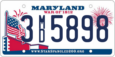 MD license plate 3MD5898