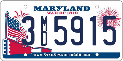MD license plate 3MD5915