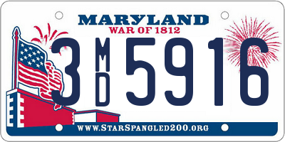 MD license plate 3MD5916