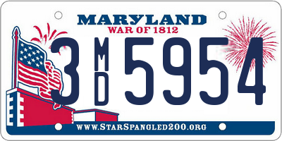 MD license plate 3MD5954